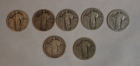 (7) Standing Liberty Quarters W/ Dates