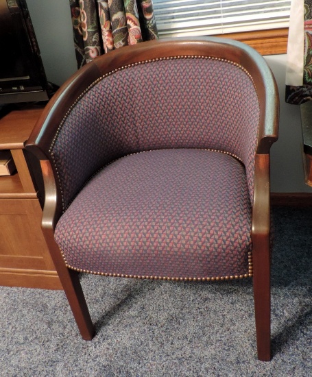 Extra Nice Upholstered Chair with Wood Trim