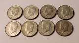 Lot of 8- 40% Silver Half Dollars
