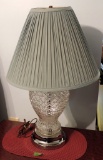 Glass and Silver Table Lamp