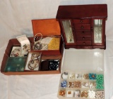 Grouping of Costume Jewelry and Jewelry Box