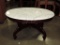 Mahogany Oval Marble Top Coffee Table