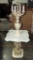 Shaped Marble Top Figural Pedestal Type Lamp Table