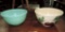 Jadeite Swirl Bowl & Watt Pottery Apple Pottery Bowl