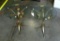 Pair Of Floral Brass & Glass Top Tables