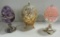 3 Faberge Style Metal Egg Shape Music Boxes