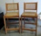 2 Oak Cane Seat & Back Bar Stool