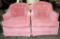 2  Pink Fabric Swivel Rocker Armchairs