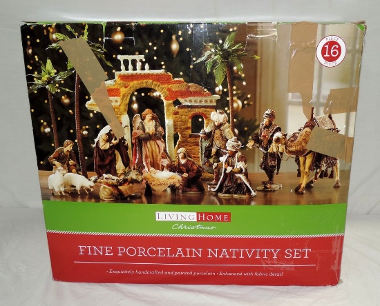 Living Home 16 Pc Fine Porcelain Nativity Set