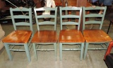 Set Of 4 Painted Chairs