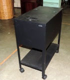 Black Metal Top Loading File Cabinet On Wheels