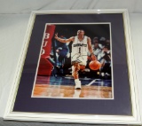 Framed Autographed Muggsy Bogues Color Photo