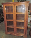 Oak Glass Front 2 Door Cabinet