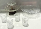 Tray Lot Crystal Serving Ware