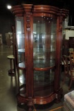 Beautiful Pulaski Furn. Co. Cherry Finish Bow Front Light Up Display Cabinet