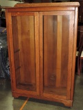 Antique Oak 2 Door Glass Front Cabinet
