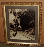 Antique Train Photograph In Frame