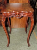 Carved French Style Inlaid Side Table