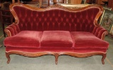 Carved Walnut Victorian Style Sofa