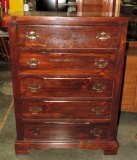 1970's Pine 5 Drawer Chest