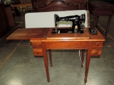 Maple Singer Sewing Machine In Cabinet