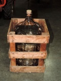Clear 5 Gal Water Jug In Wood Crate