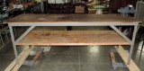 2 Tier Wood & Metal Frame Work Bench With Vise