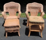 4 Pc Wicker Chair And Table Set