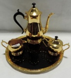 4 Pc. 24 K Plated Tea Set