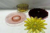Pink, Red, Amber Depression Glass Lot