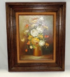 Vintage Signed Oil On Canvas By Giddy In Frame