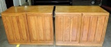 Pair Of Oak Finished Side Cabinets