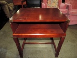 Mahogany Campaign Style Electronics Table