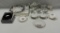 Tray Lot Ceramic Cup & Saucers, Tea Pot, Cake Plate And More