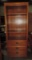 Oak Finish 4 Shelf/3 Drawer Bookcase