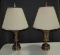 2 Brass Table Lamps With Shades