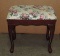 Mahogany Floral Covered Stool