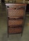 Wood & Rattan Basket Storage Shelf