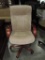 Beige Suede Leather Desk Arm Chair