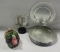 Turkey Planter, Musical Note Decoration & Silver Lacquer Undertrays, vintage condition