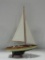 Wood Sailboat Model On Stand