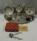Pair Of Cup & Saucers, Brass Dresser Mirror, Shaving Set & Vintage Hair Clipper