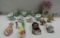 Tray Lot Easter/Holiday Collectibles And Vintage Partial China Set