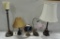 Tray Of 4 Lamps & Mirror