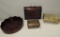 3 Decorative Boxes & Wood Tray