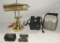 Canon Binoculars 12 X 36 IS 5.6 Image Stabilizer, Simmons Camo Binoculars & Brass Desk Lamp
