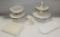 4 Pcs Goddinger Creamware Serving Dishes & 2 White Ceramic Serving Pcs.