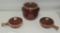 Hull Brownware Pottery Jar & Soup Bowls With Handles