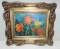 Floral Signed Oil On Canvas In Carved Gold Frame