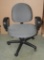 Grey Geometric Pattern Cloth Covered Office Armchair